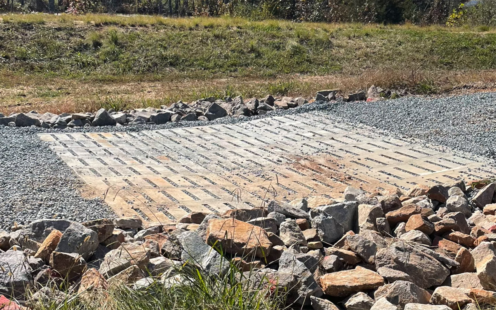 Construction site after erosion control and grading completed